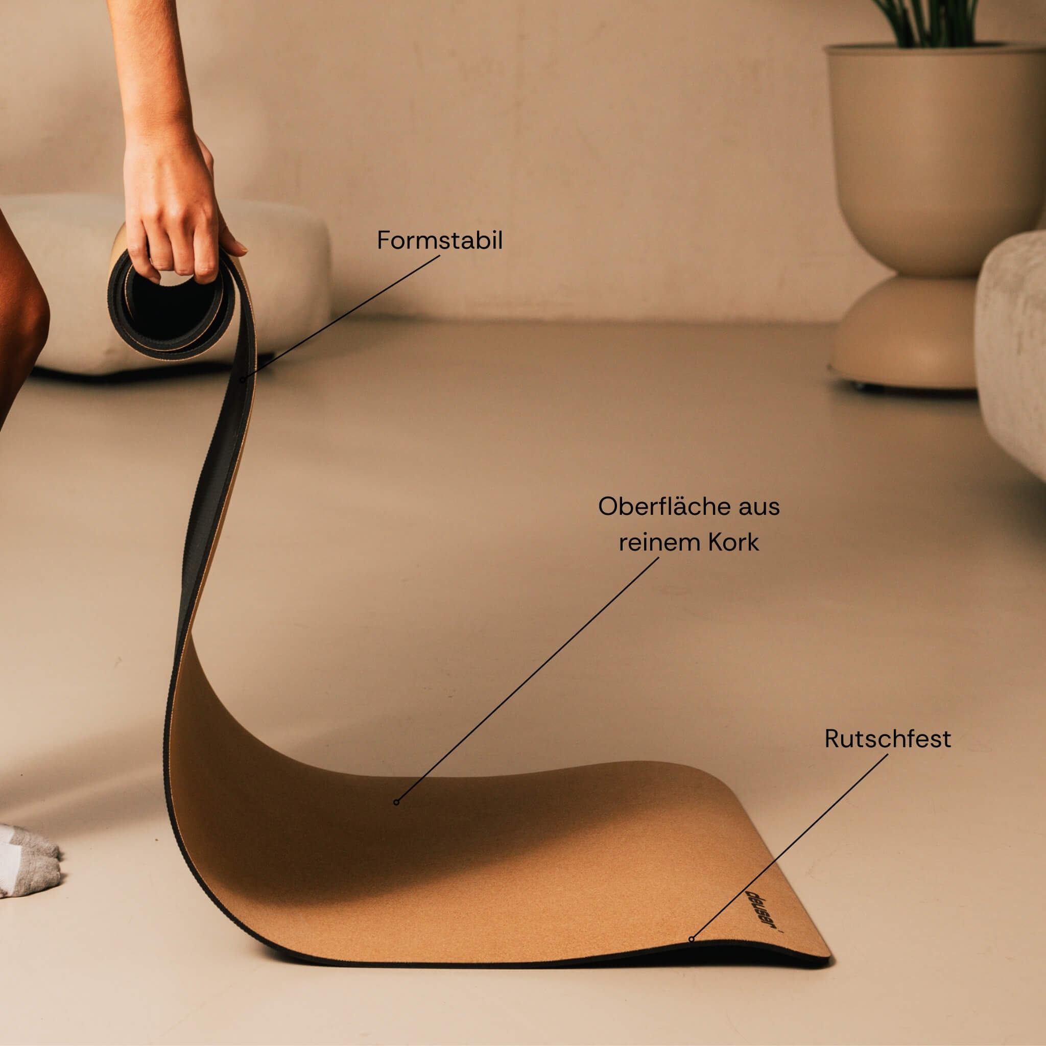 deuser-yoga-matte-kork-yoga-pilates-gymnastikmatte image 2