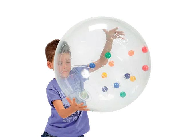 gymnic-activity-ball-transparenter-sensorikball-mit-farbb-llen-f-r-wahrnehmung image 1
