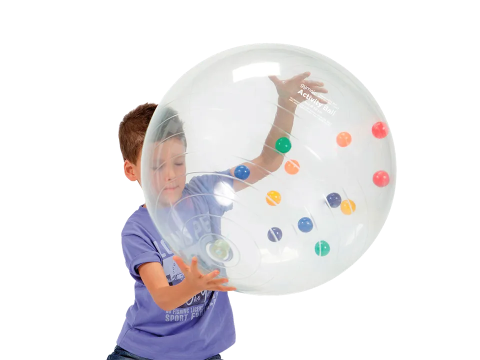 gymnic-activity-ball-transparenter-sensorikball-mit-farbb-llen-f-r-wahrnehmung image 1