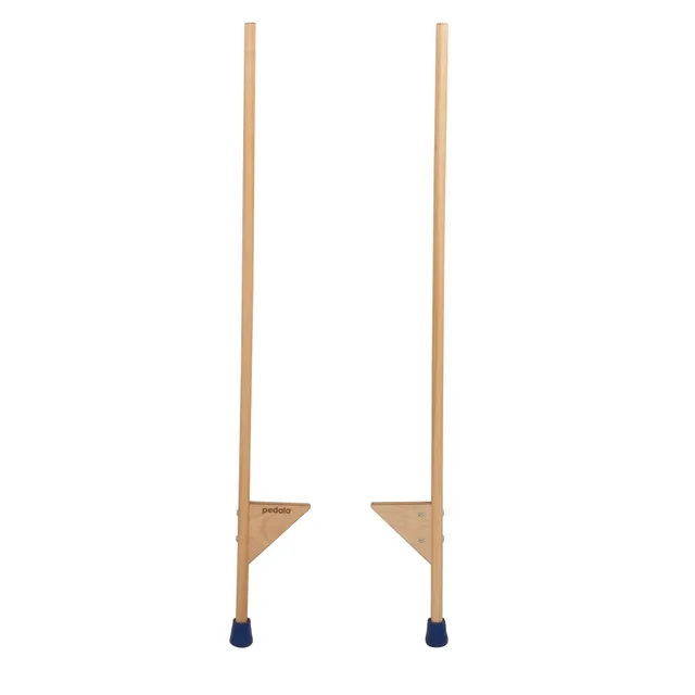 pedalo-stelzen-118-cm-verstellbare-holzstelzen-mit-antirutsch-gummif-en image 1