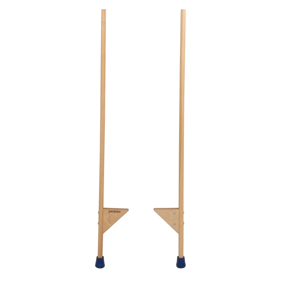 pedalo-stelzen-118-cm-verstellbare-holzstelzen-mit-antirutsch-gummif-en image 1