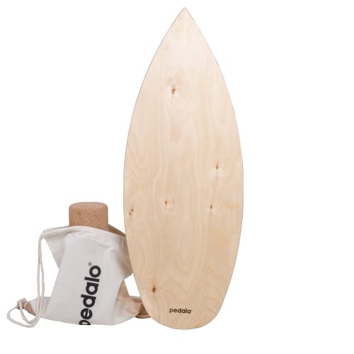 pedalo-balance-board-pur-holz-mit-korkrolle image 2