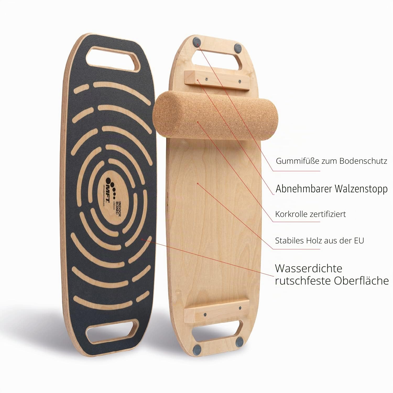 mft-bodyteamwork-balance-board-indoor-freestyle-holz-mit-korkrolle image 2