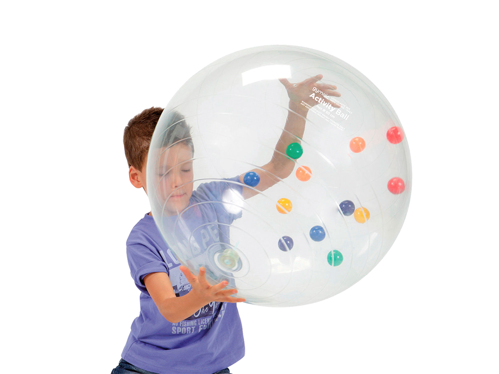 gymnic-activity-ball-transparenter-sensorikball-mit-farbb-llen-f-r-wahrnehmung image 1