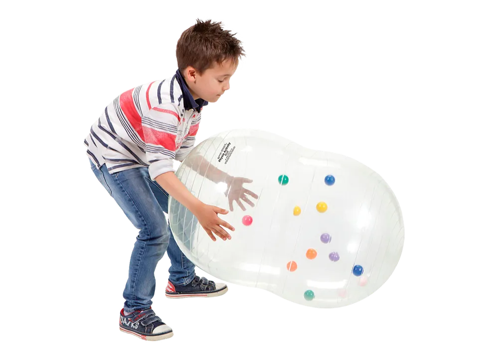 gymnic-physio-activity-roll-transparente-physiotherapie-walze-mit-farbkugeln image 1