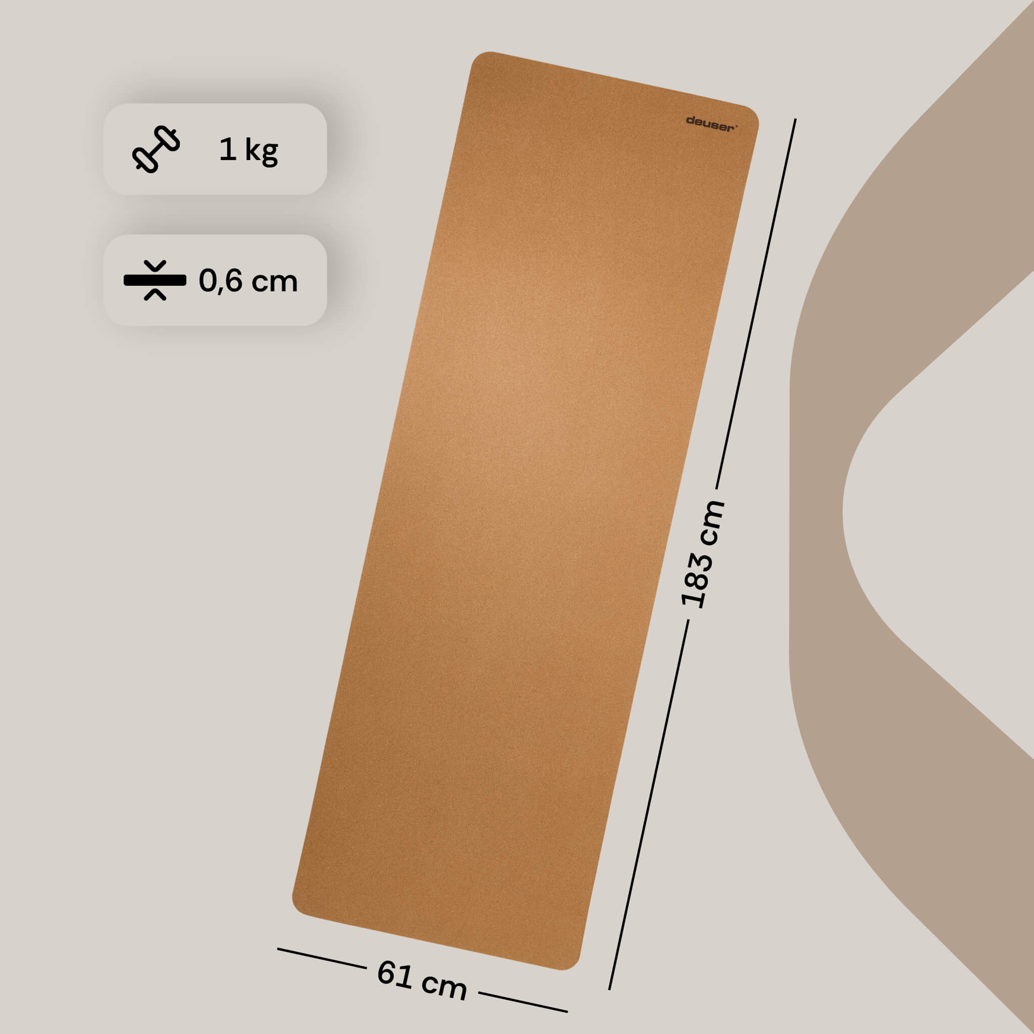 deuser-yoga-matte-kork-yoga-pilates-gymnastikmatte image 3